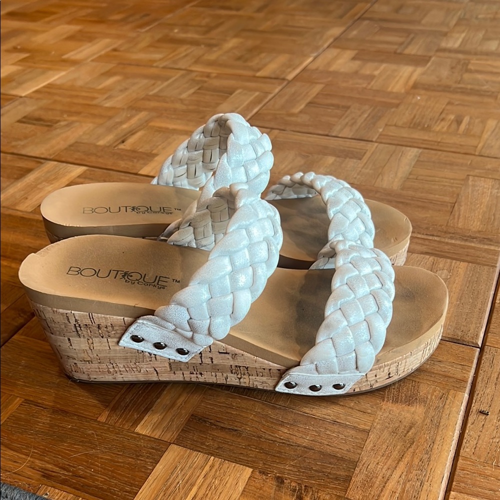 Women's White Wedge Sandals